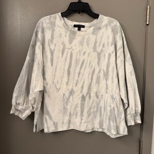Banana Republic Casual Crop Gray Tie-Dye Women's Top